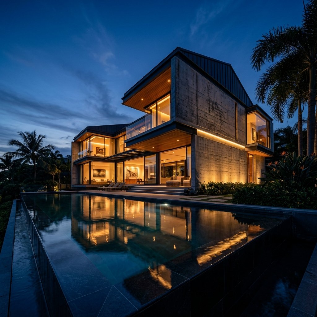 Render de casa moderna de alto padrão por Duarte JR